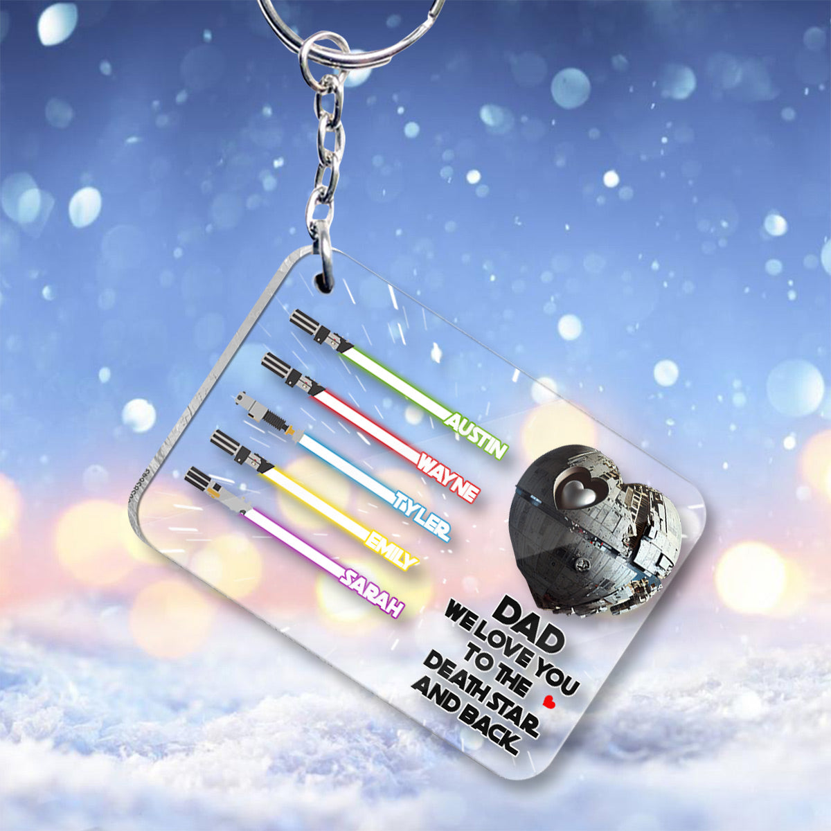 We Love You To The Death Star And Back - Personalized The Force Transparent Keychain