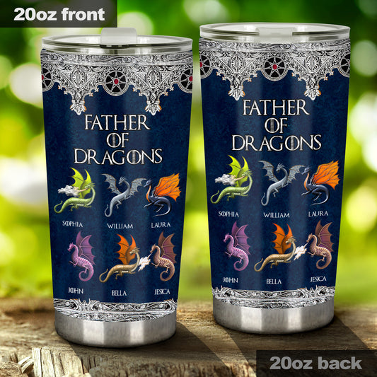 Father Of Dragons - Personalized Thrones Game Tumbler