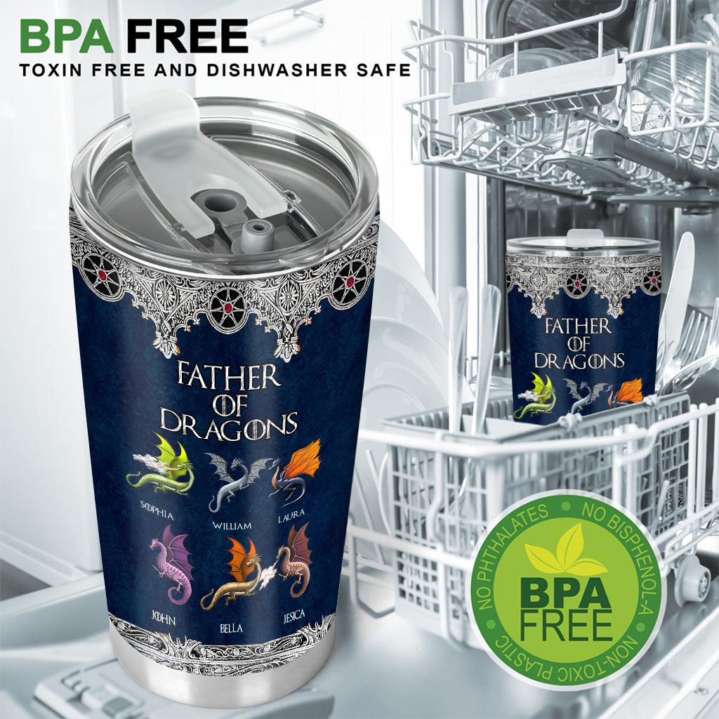 Father Of Dragons - Personalized Thrones Game Tumbler