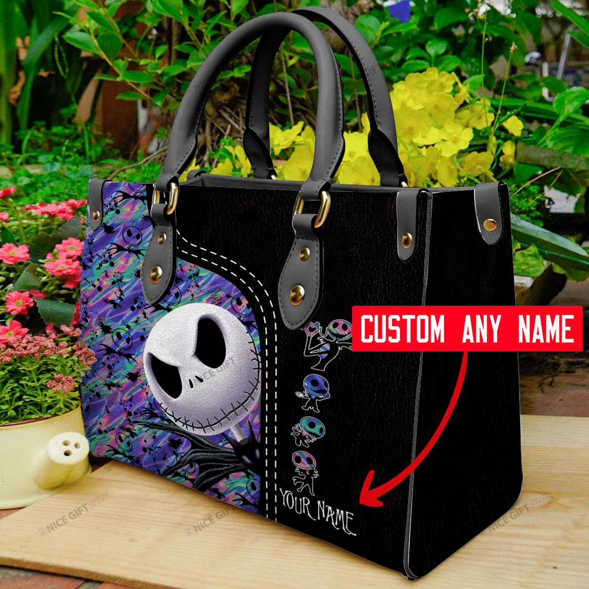 Pumpkin King Personalized Nightmare Leather Handbag 0523