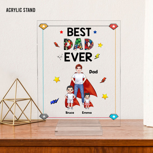 Super Dad Super Mom - Personalized Mother’s Day Father's Day Father Transparent Acrylic Plaque