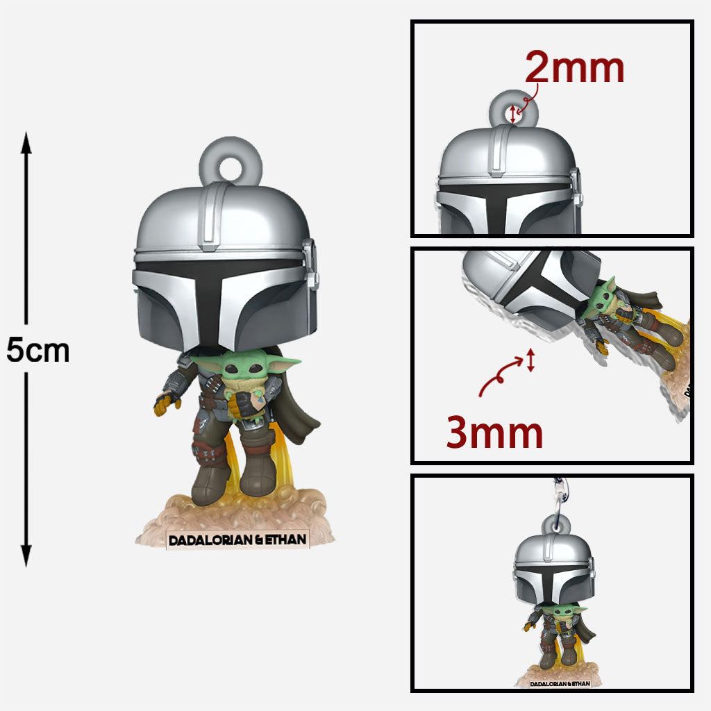Dadalorian - Personalized The Force Keychain (Printed On Both Sides)