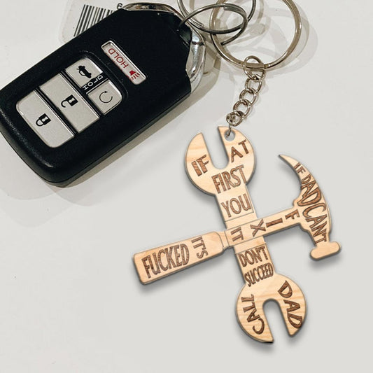 If Dad Can't Fix It It's Fucked - Father's Day Keychain (Printed On Both Sides)