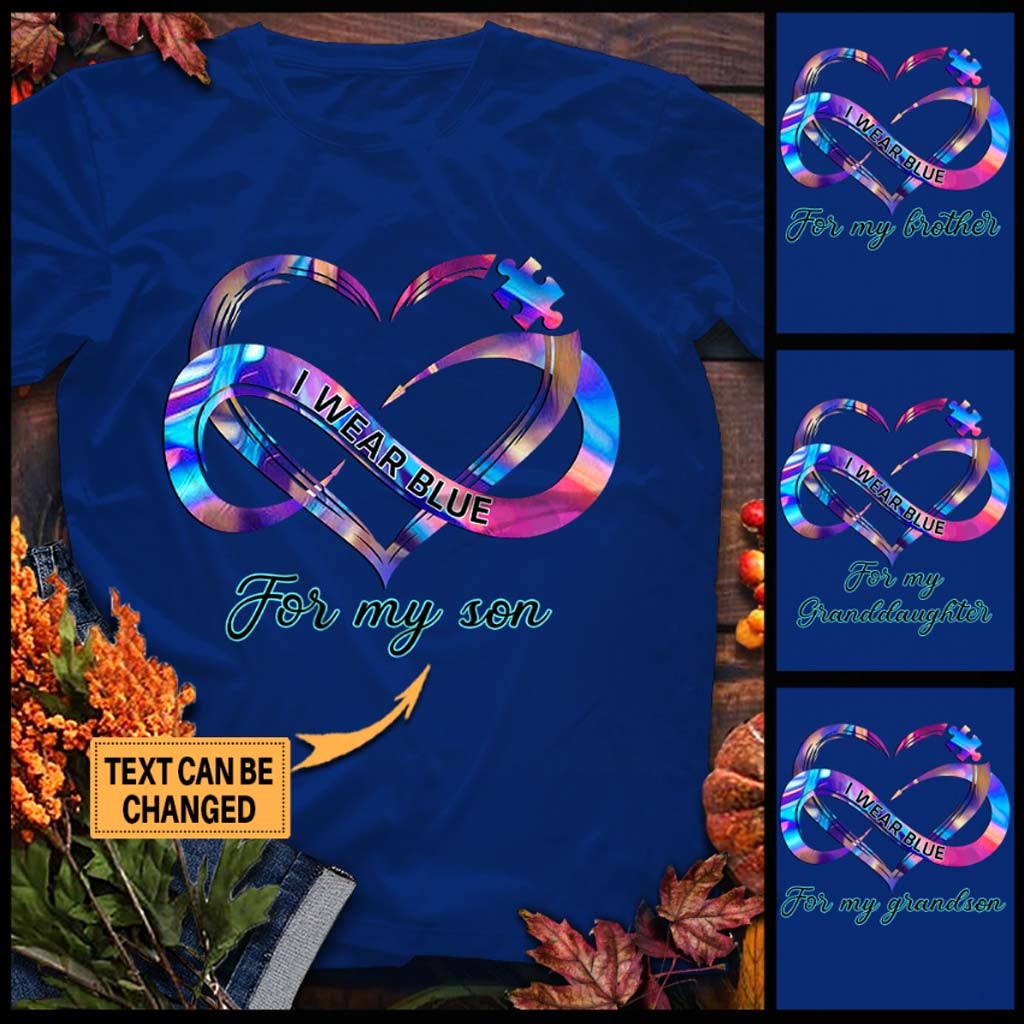 I Wear Blue - Autism Awareness Personalized T-shirt And Hoodie