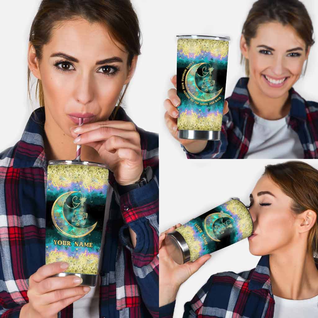 I Love Someone With Autism To The Moon And Back - Personalized Autism Awareness Tumbler