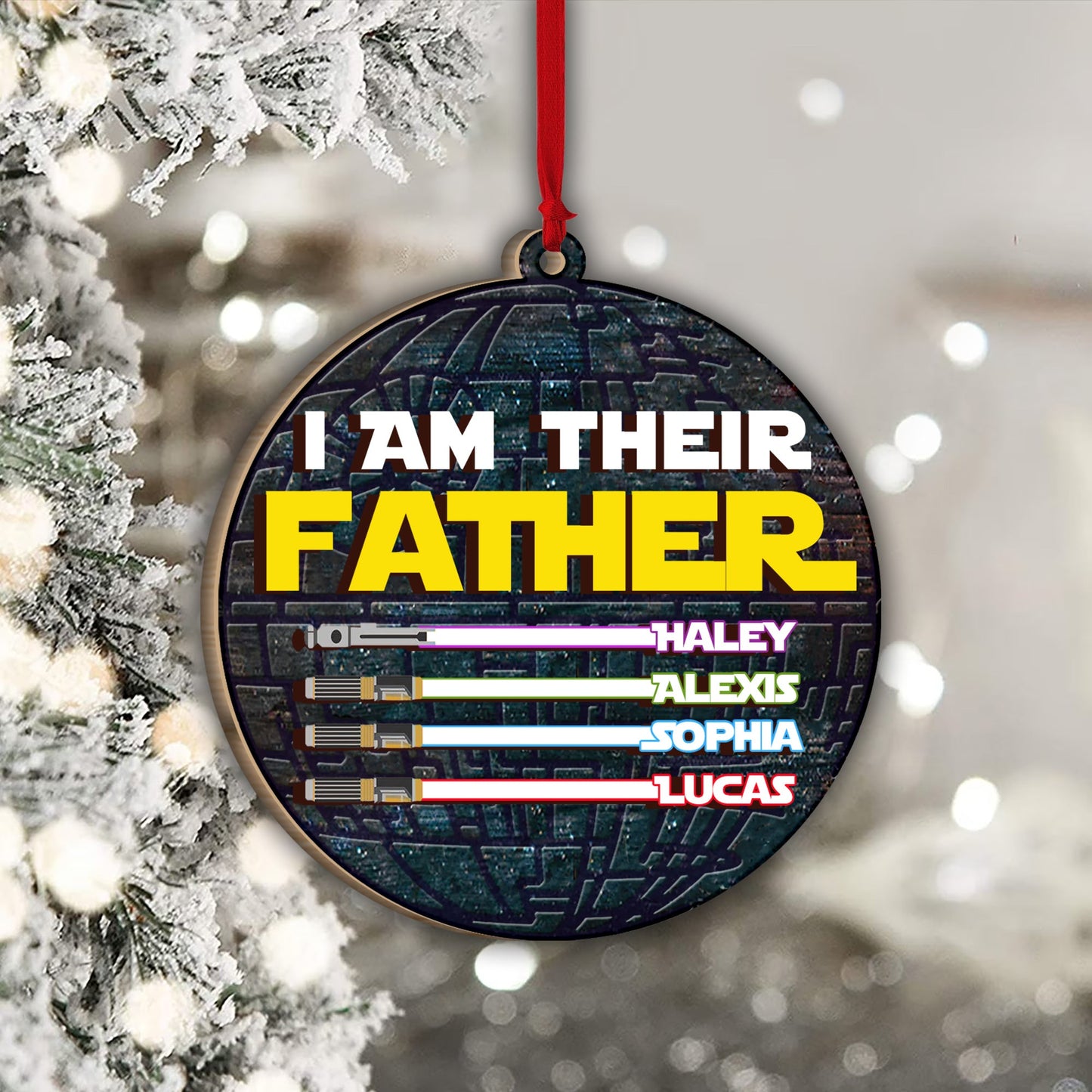 I Am Their Father / Mother / Grandpa / Grandma - Personalized Father 2 Layered Piece Ornament