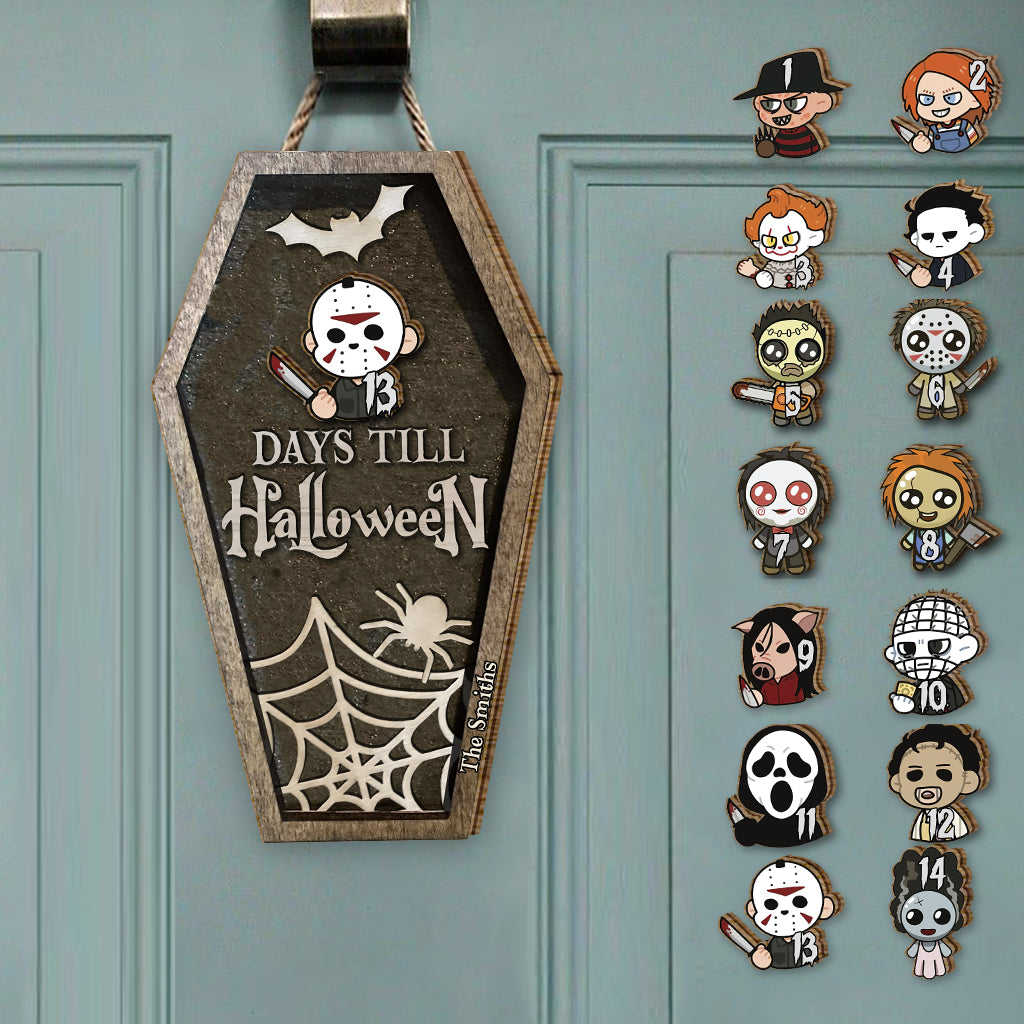 Halloween Countdown - Personalized Interchangeable Seasonal Wood Sign