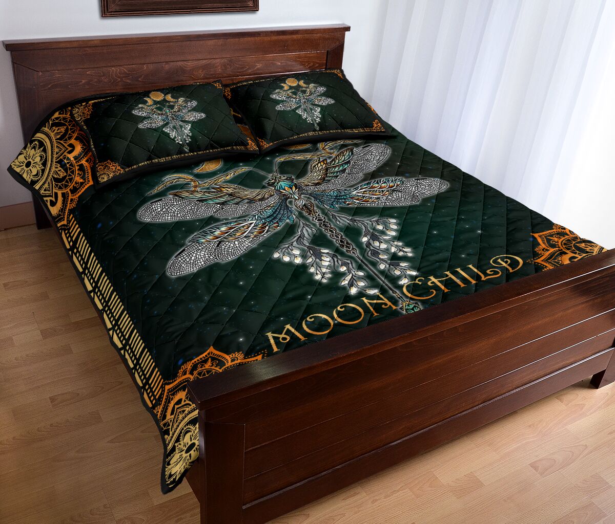 Stay Wild Moon Child Dragonfly  Quilt Set 0622