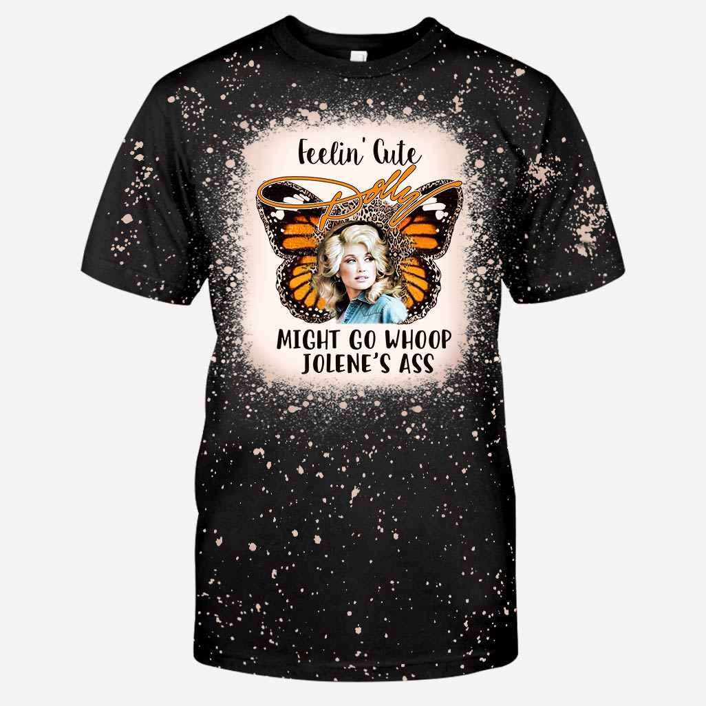 Feelin’ Cute Might Go Whoop - Handmade Bleached Shirts