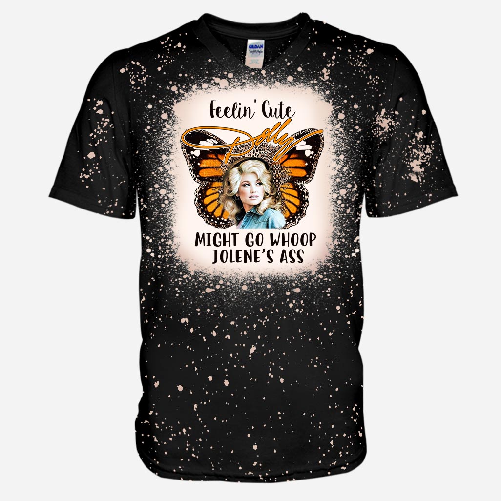 Feelin’ Cute Might Go Whoop - Handmade Bleached Shirts