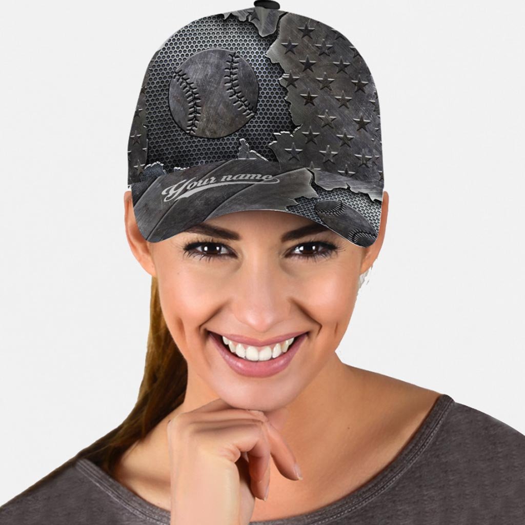 Love Baseball Personalized Cap With Printed Vent Holes