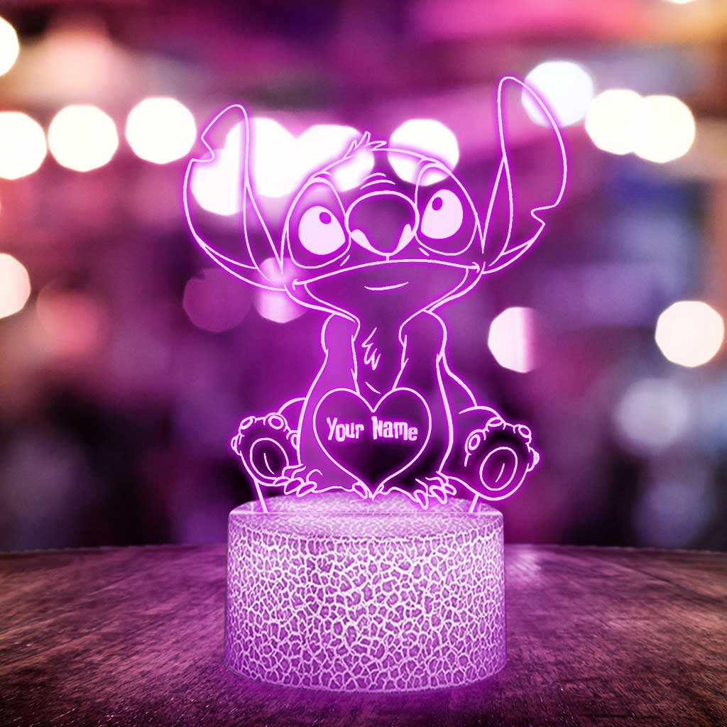 Ohana Means Family - Personalized Shaped Plaque Light Base