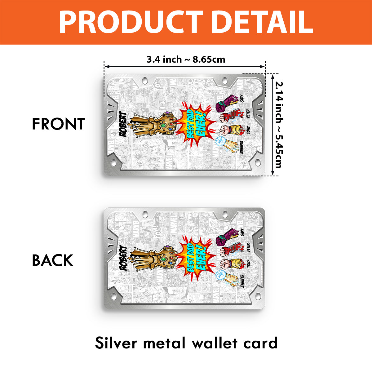 Best Dad Ever - Personalized Father Wallet Insert Card