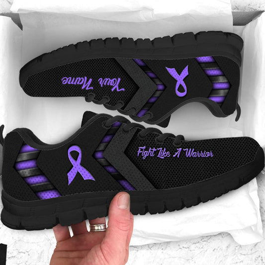 Fight Like A Warrior - Personalized Fibromyalgia Awareness Sneakers