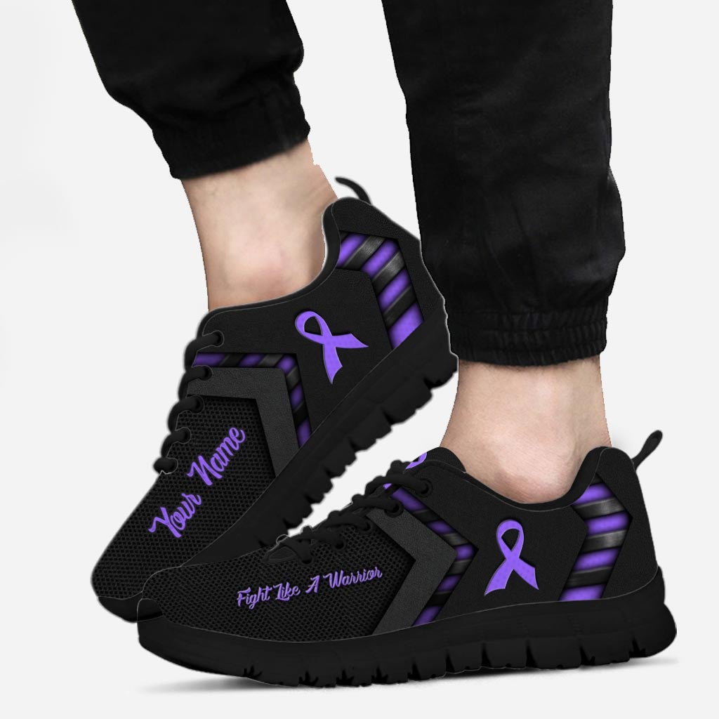 Fight Like A Warrior - Personalized Fibromyalgia Awareness Sneakers