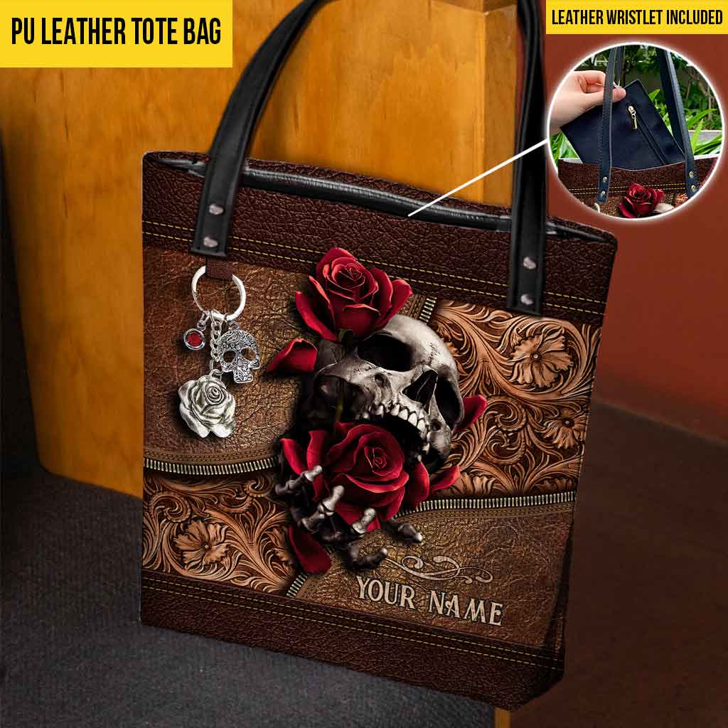 Love Skulls Rose Personalized Tote Bag