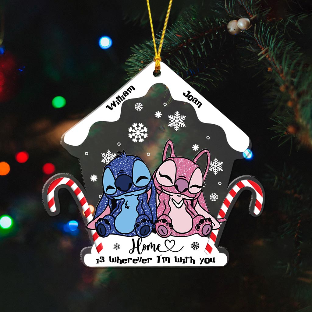 Home Is Wherever I Am With You - Personalized Christmas Ohana Transparent Ornament