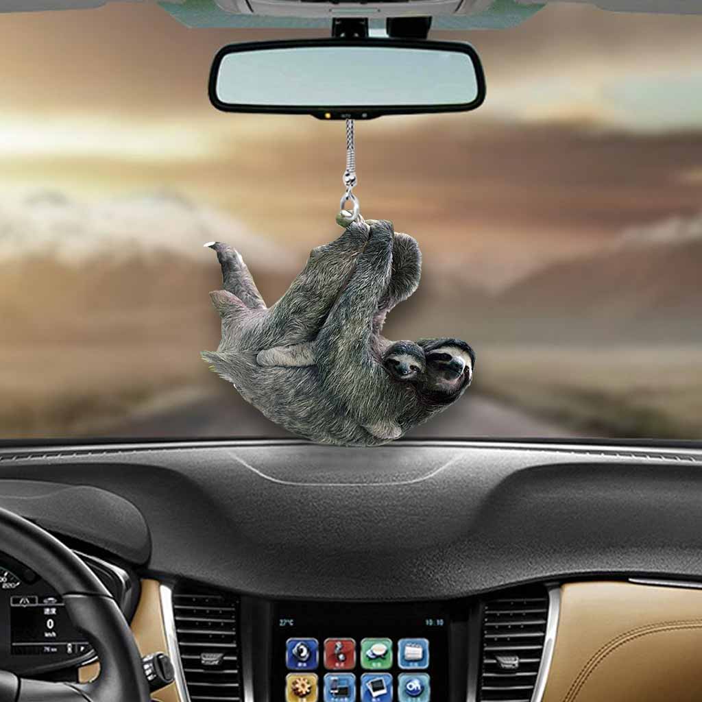 Cute Sloth Car Ornament (Printed On Both Sides)