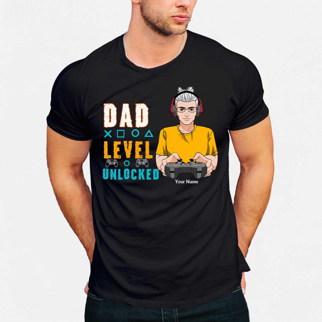 Dad Level Unlocked - Personalized Father's Day T-shirt and Hoodie