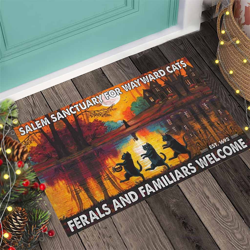 Salem Sanctuary For Wayward - Black Cat Doormat