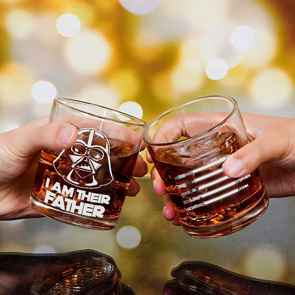 I Am Their Father - Personalized Father Rock Glass