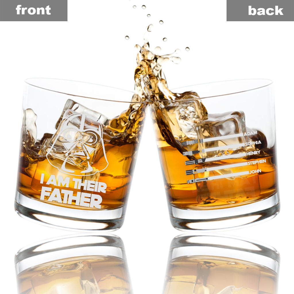 I Am Their Father - Personalized Father Rock Glass