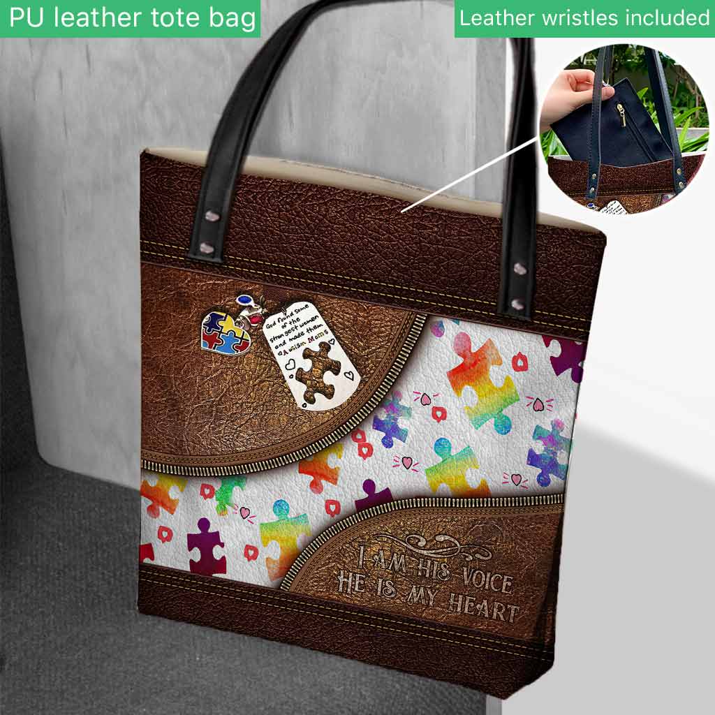 I'm His Voice He Is My Heart  - Autism Awareness Tote Bag 062021