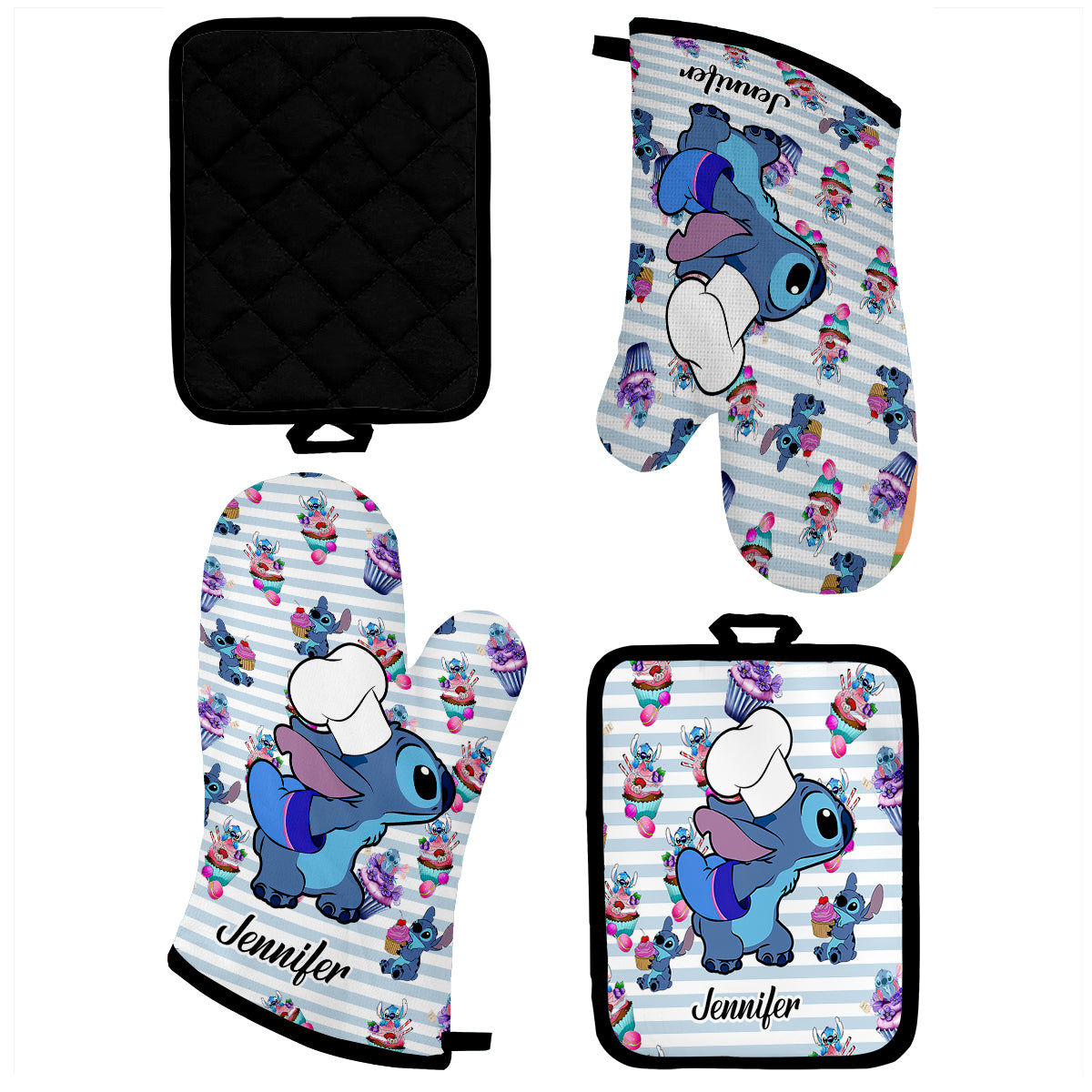 Love Baking - Personalized Baking Oven Mitts & Pot Holder Set