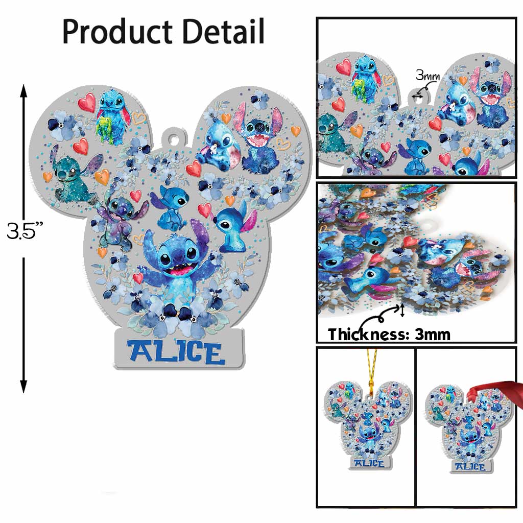 Ohana Means Family - Personalized Christmas Transparent Ornament