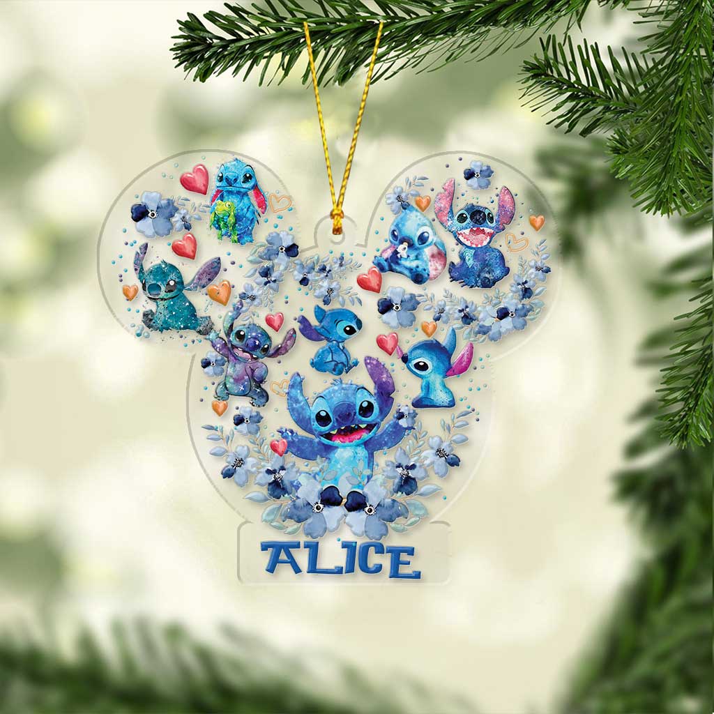 Ohana Means Family - Personalized Christmas Transparent Ornament