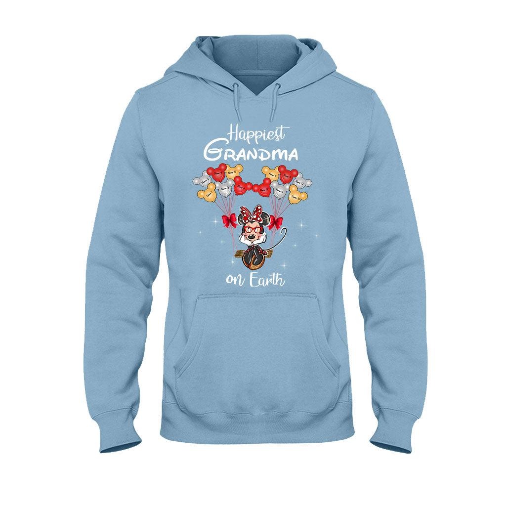 Happiest Grandma On Earth - Personalized Grandma T-shirt and Hoodie