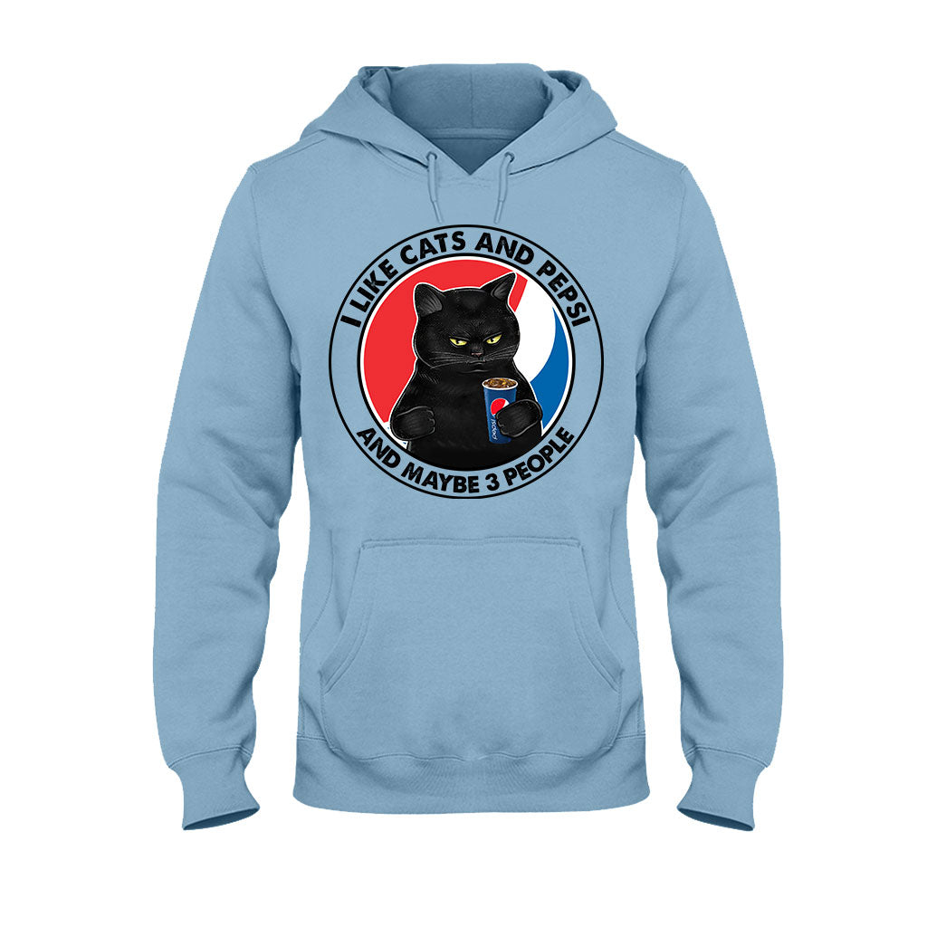 I Like Cats And Maybe 3 People - Blue Soft Drink T-shirt and Hoodie