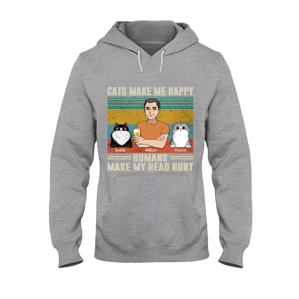 Cats Make Me Happy - Personalized Father's Day T-shirt and Hoodie