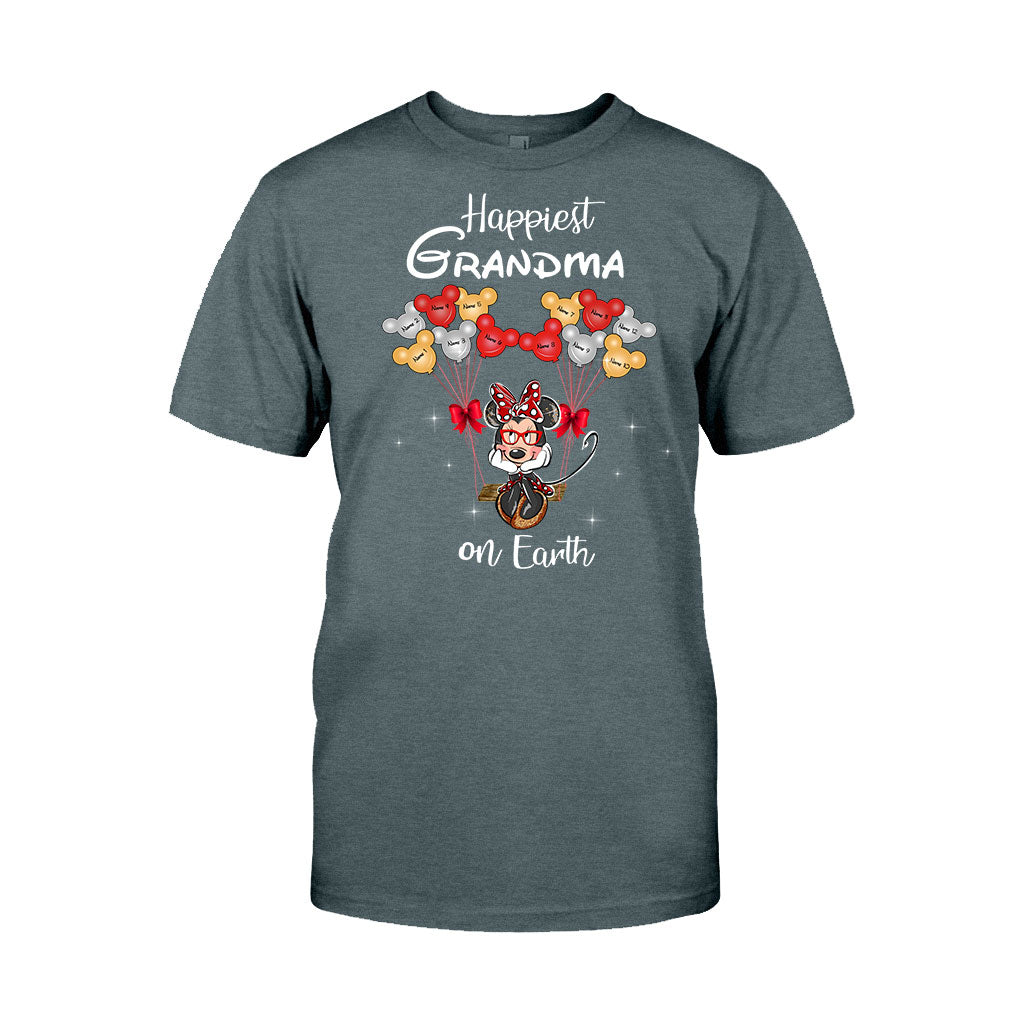 Happiest Grandma On Earth - Personalized Grandma T-shirt and Hoodie