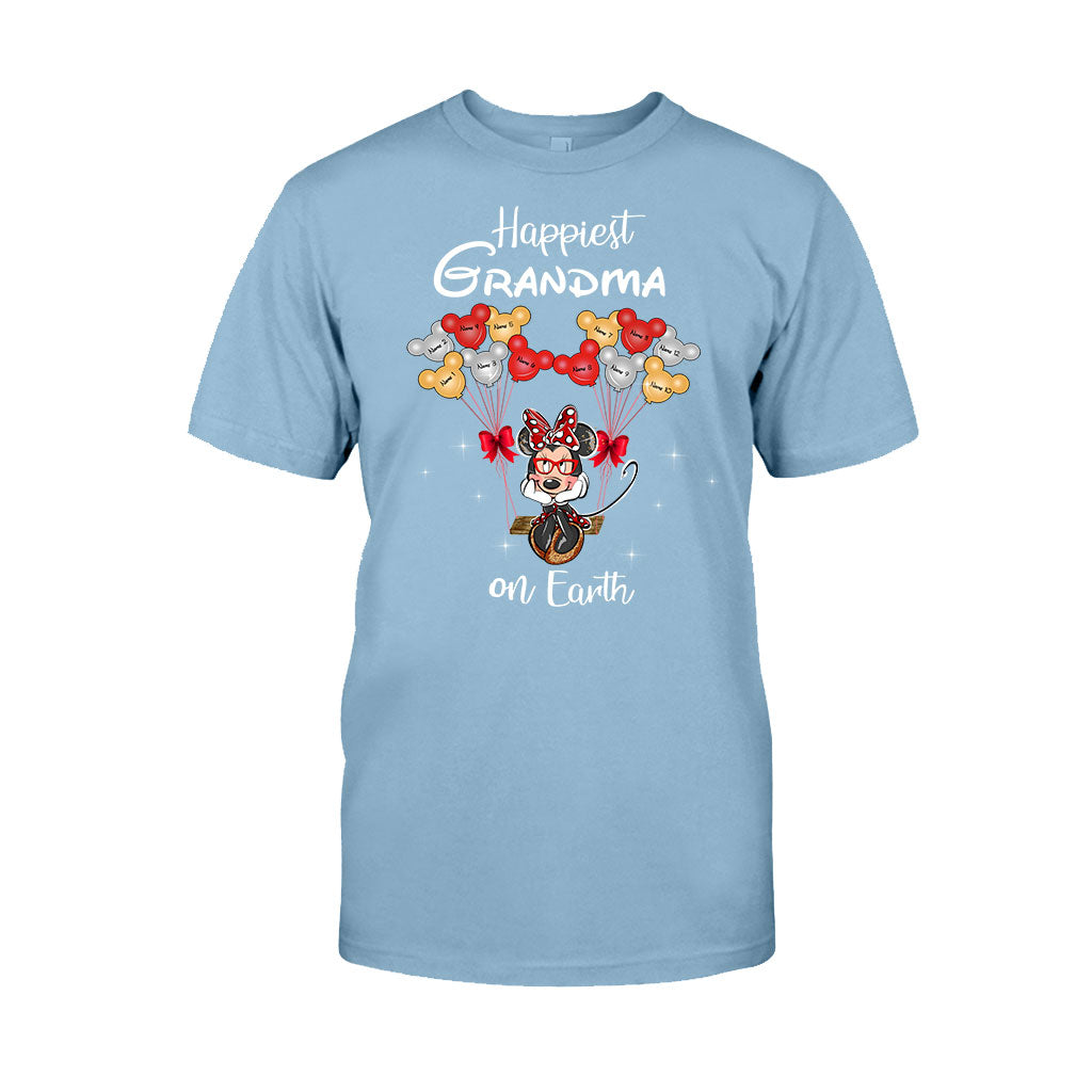 Happiest Grandma On Earth - Personalized Grandma T-shirt and Hoodie
