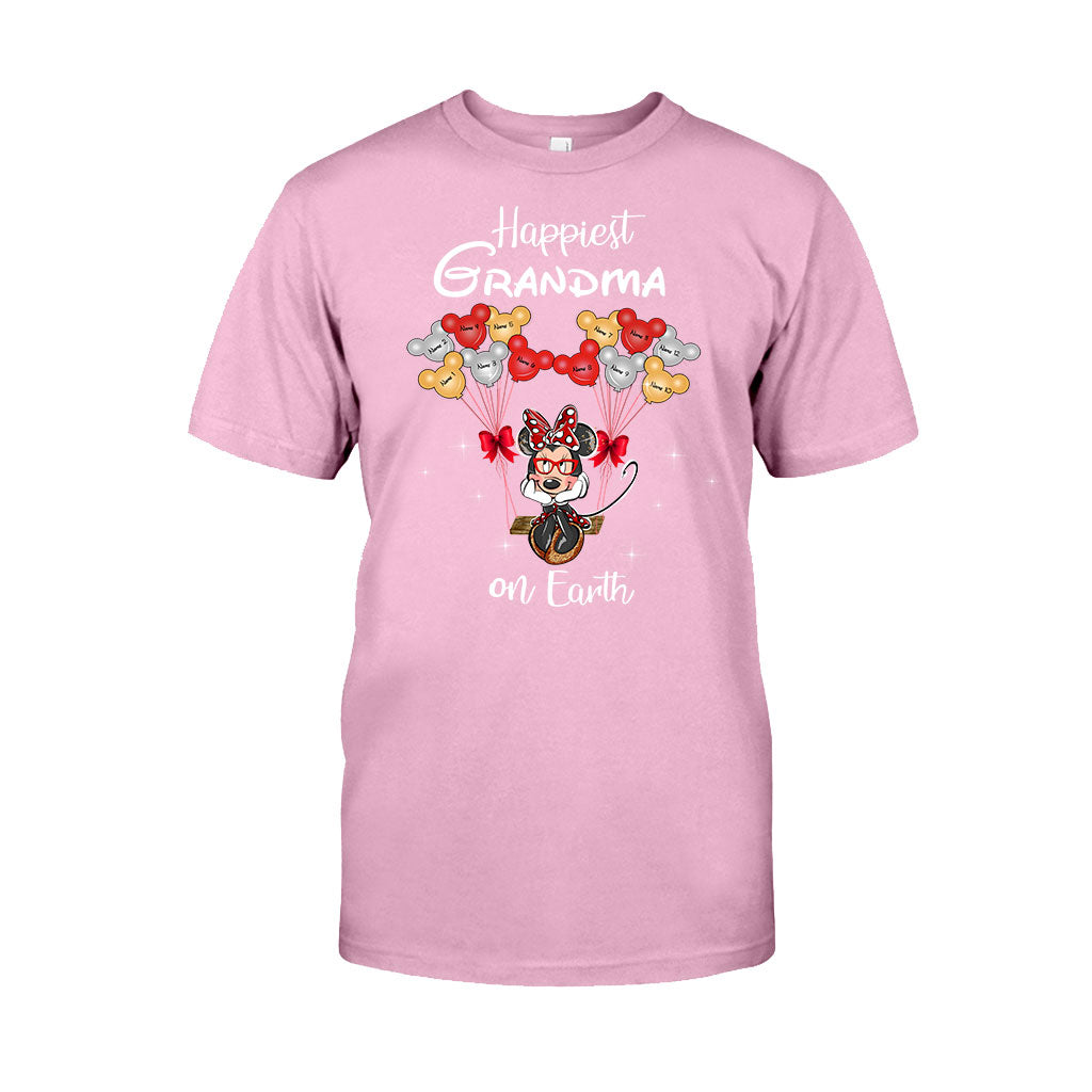 Happiest Grandma On Earth - Personalized Grandma T-shirt and Hoodie