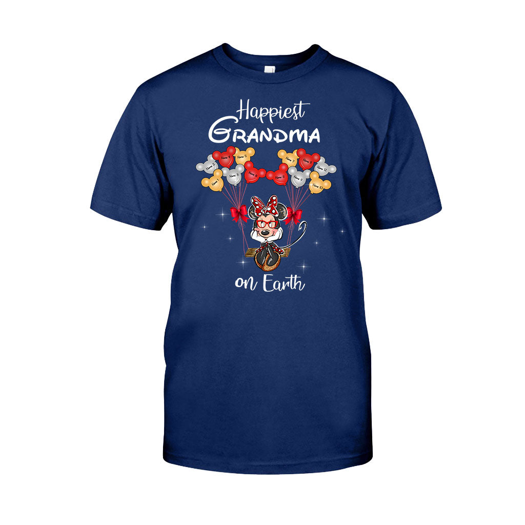 Happiest Grandma On Earth - Personalized Grandma T-shirt and Hoodie