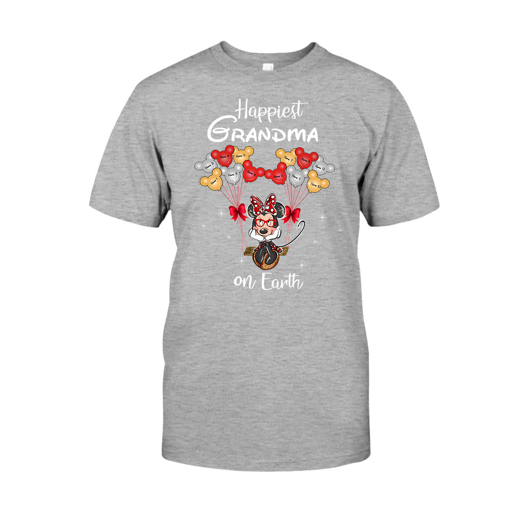 Happiest Grandma On Earth - Personalized Grandma T-shirt and Hoodie