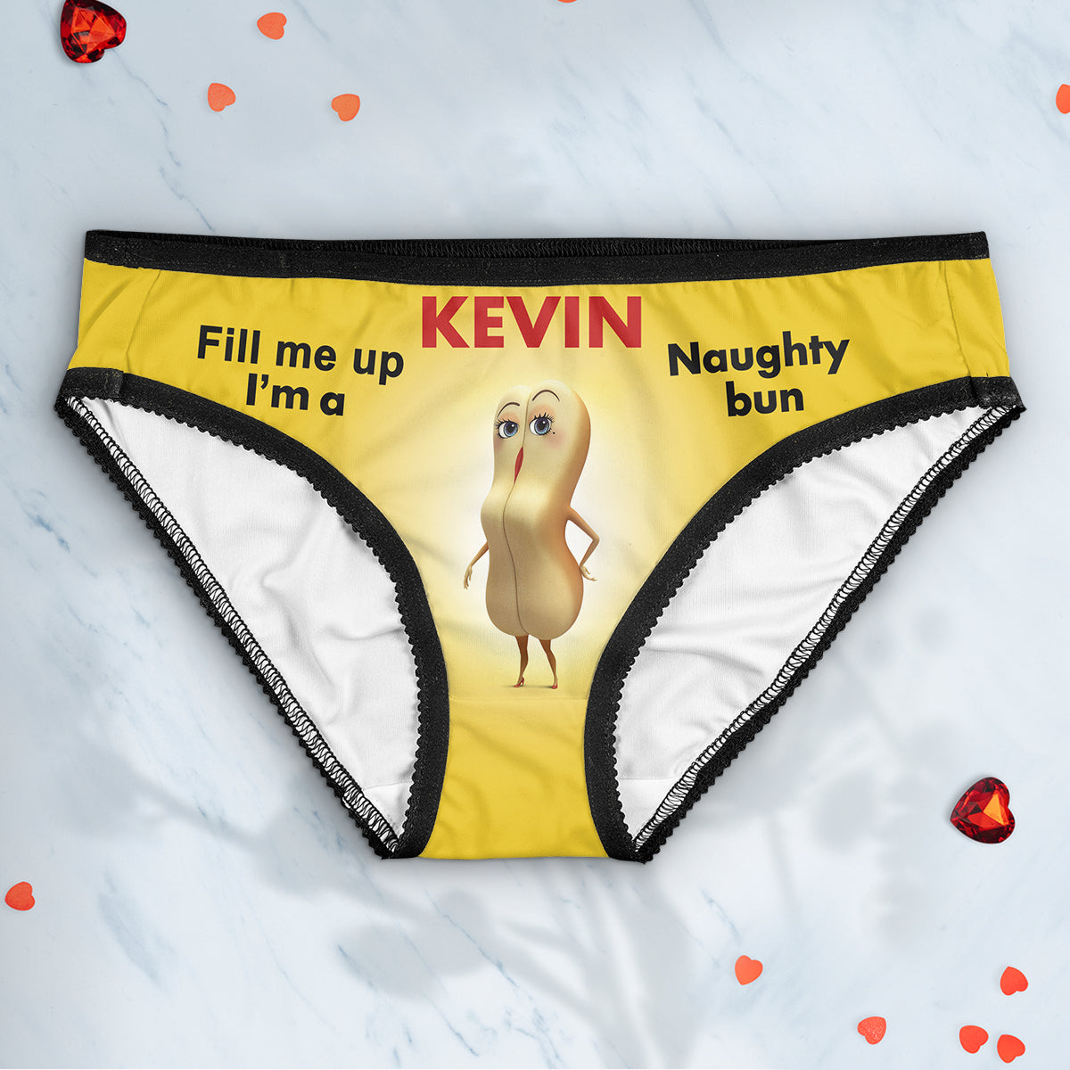 Fill Me Up - Personalized Couple Lace Border Women Briefs