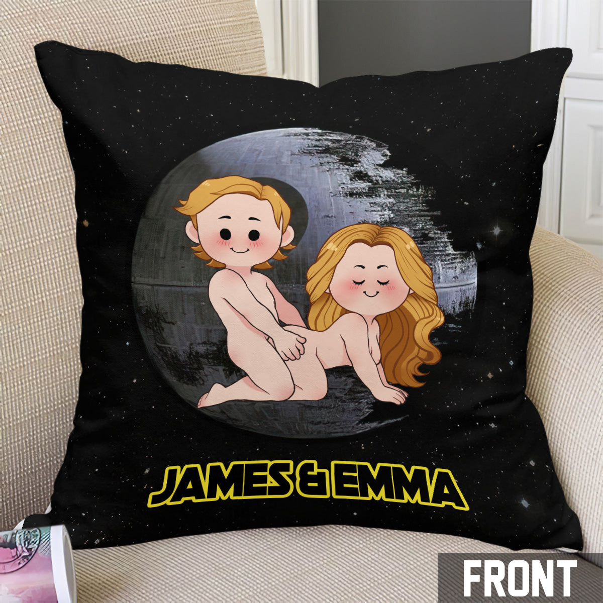 May The Force Be In Me - Personalized Couple Throw Pillow
