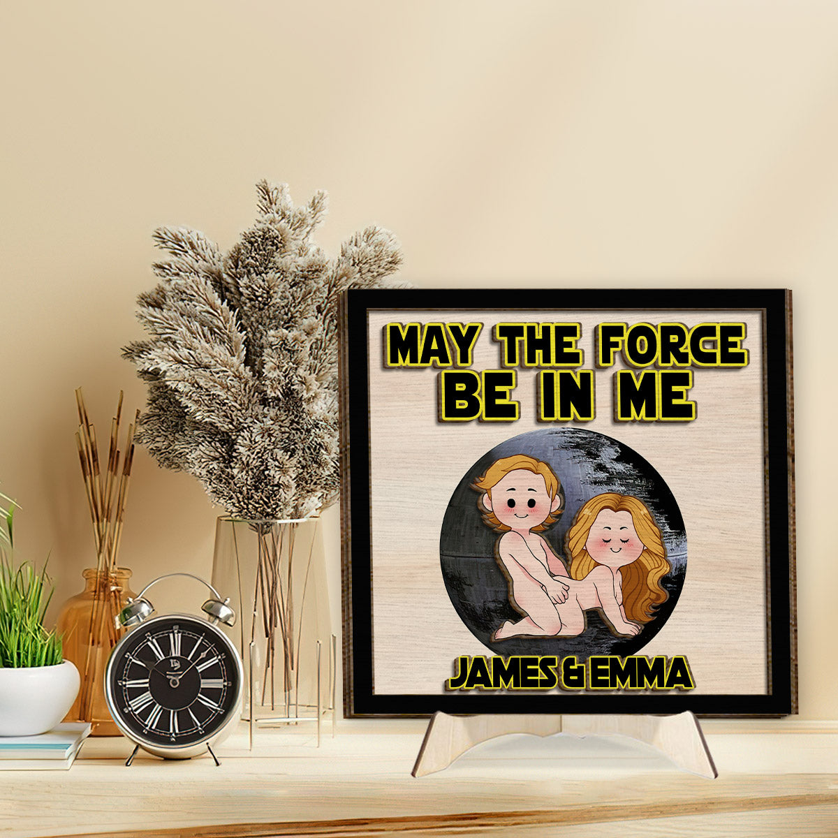 May The Force Be In Me - Personalized Couple 2 Layered Wood Sign / Wood Plaque