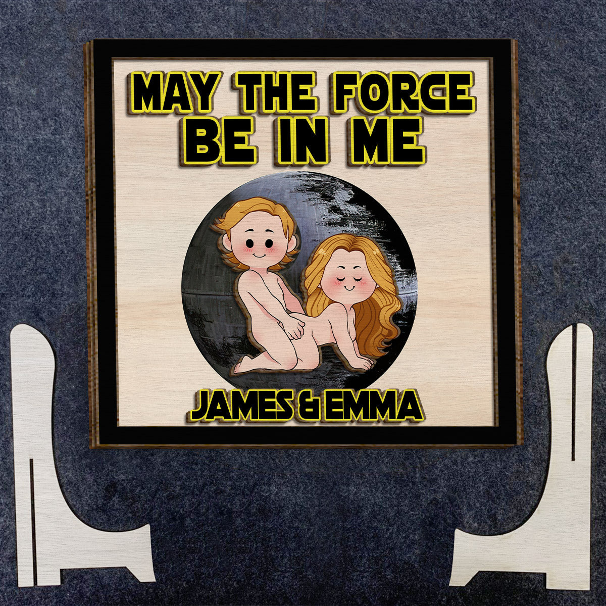May The Force Be In Me - Personalized Couple 2 Layered Wood Sign / Wood Plaque