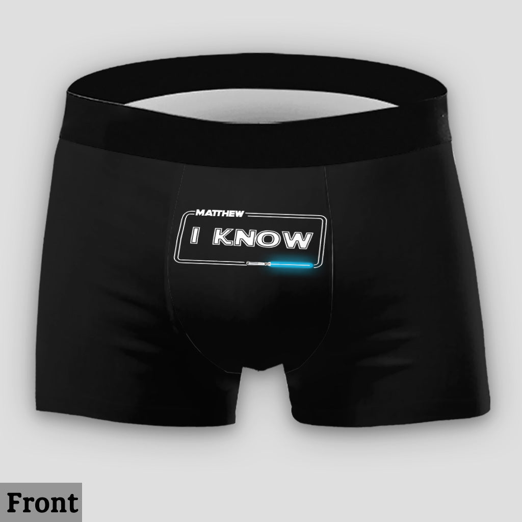 I Love You I Know - Personalized Couple Lace Border Women Briefs And Men’s Boxer Briefs