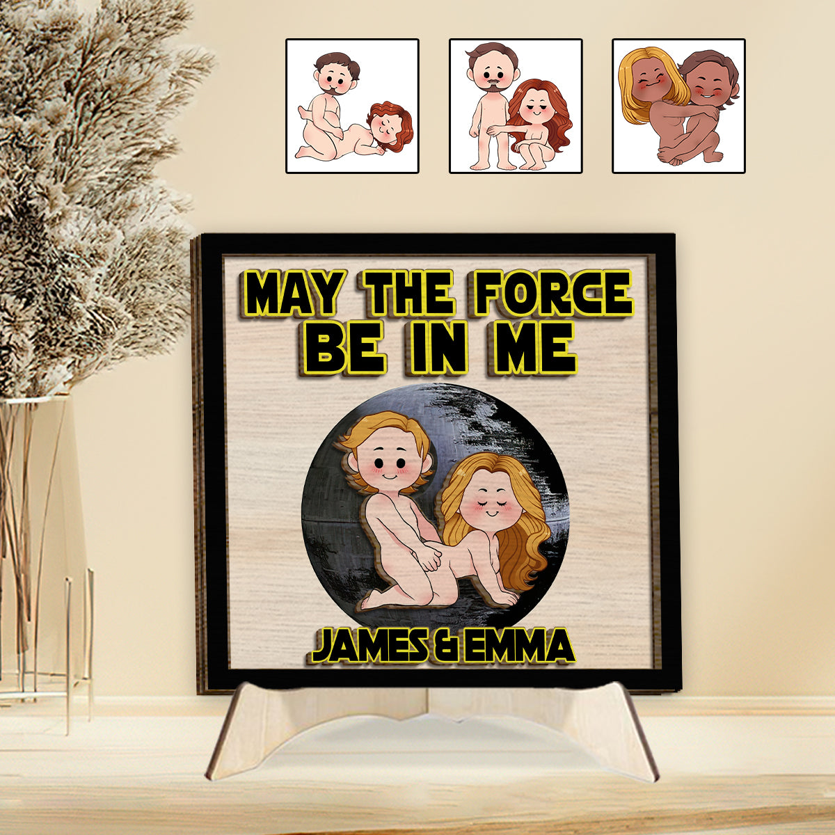 May The Force Be In Me - Personalized Couple 2 Layered Wood Sign / Wood Plaque