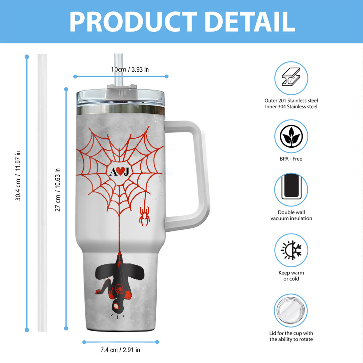 Love You In Every Multiverse - Personalized Couple Tumbler With Handle