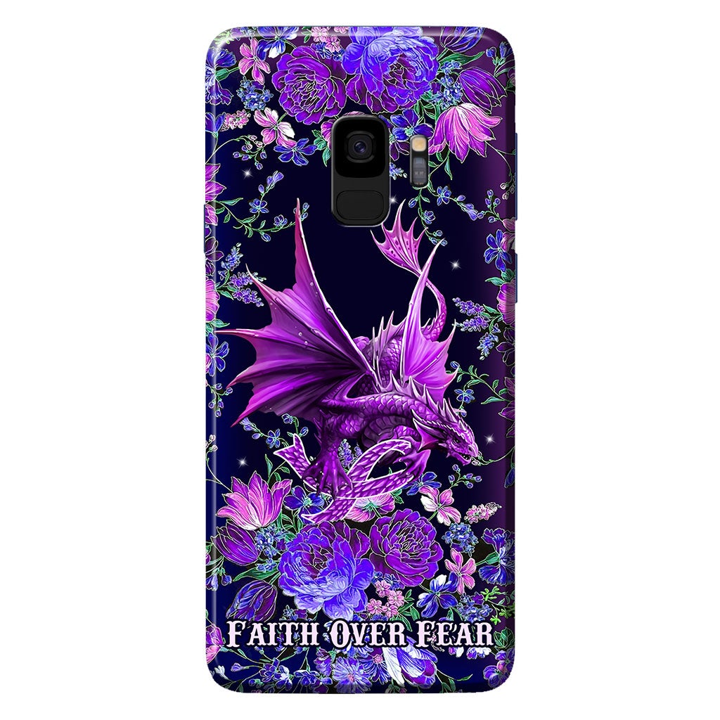 Faith Over Fear Dragon - Cystic Fibrosis Awareness Phone Case