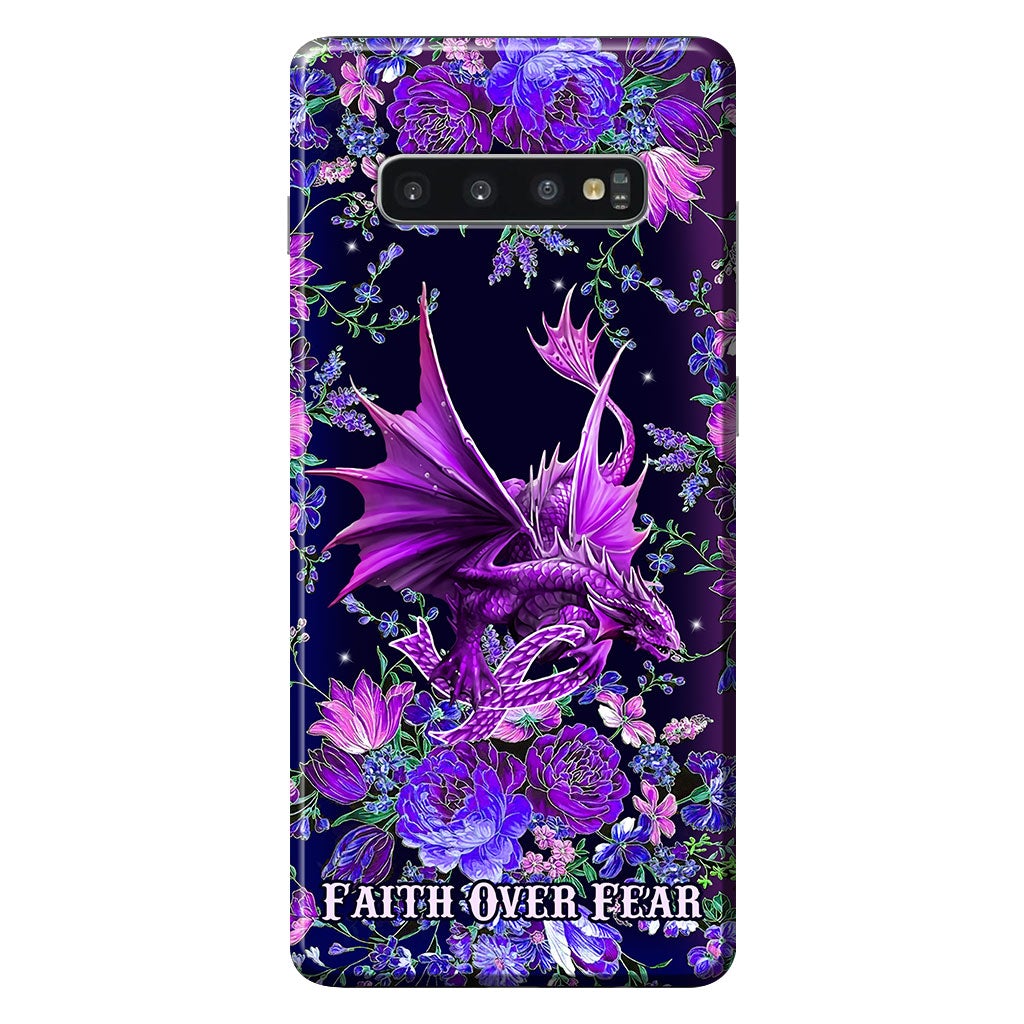 Faith Over Fear Dragon - Cystic Fibrosis Awareness Phone Case